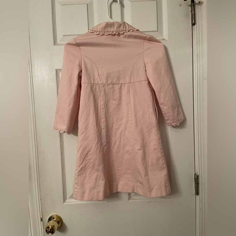 Gymboree Pale Pink Bow Cotton Trench Coat - Picture 2 of 6